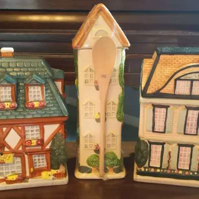 Set of 3 Sherwood Brands Village House Kitchen Canisters