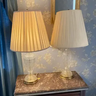 Pair Of Glass Lamps