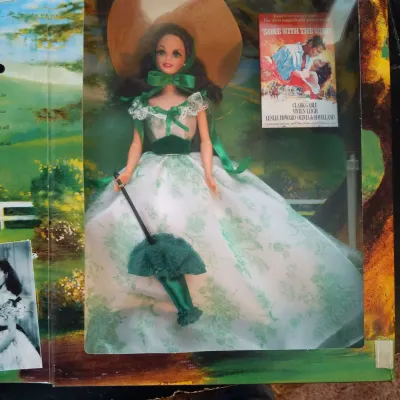 1994 Barbie as Scarlett O’Hara - White & Green "Barbecue Dress" (2 of 2)