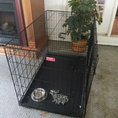 Very Large Folding Wire Dog Crate – Approx. 48" x 30" x 32"