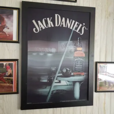 Jack Daniel’s 3D Lenticular Framed Poster – Billiards & Whiskey Theme