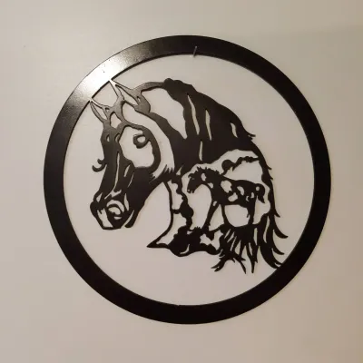 Round Metal Horse Wall Art – Mare & Foal Design