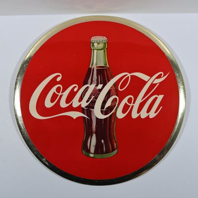 Sale Photo Thumbnail #120: Coca Cola 1950s 9" Celluloid over Tin Button