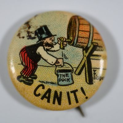Sale Photo Thumbnail #247: Hassan Cigarettes - Can It! - Mutt & Jeff Celluloid Pin