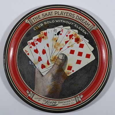 Sale Photo Thumbnail #103: Leisy Brewing Peoria Skat Players Dream Tip Tray