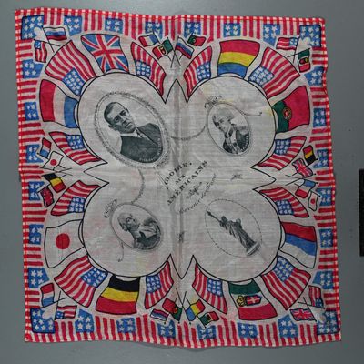 Sale Photo Thumbnail #326: Gloire Aux Americains France Silk Handkerchief