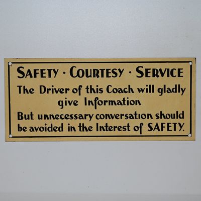 Sale Photo Thumbnail #53: Safety Courtesy Service - Bus Driver - Caution Tin Sign