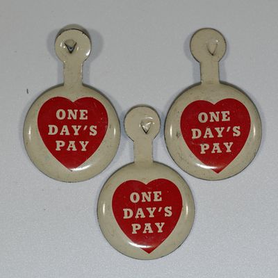 Sale Photo Thumbnail #278: One Day's Pay Pin - Lot of 3