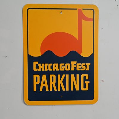 Sale Photo Thumbnail #20: ChicagoFest Parking Sign circa 1978 - 1983