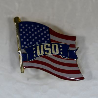 Sale Photo Thumbnail #354: USO American Flag Lapel Pin
