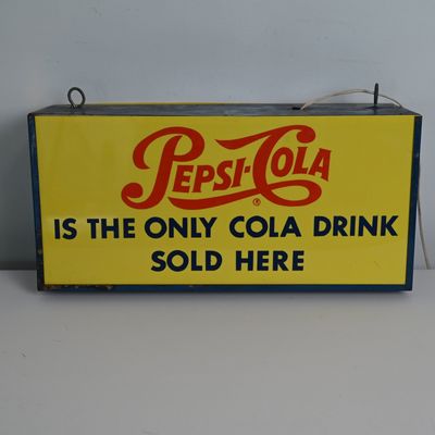 Sale Photo Thumbnail #128: Pepsi Cola Double Sided Light Box Advertisement