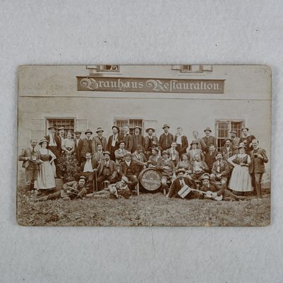 Sale Photo Thumbnail #76: Brewery Workers Photo - German stamp - RPPC - Beer