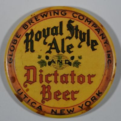 Sale Photo Thumbnail #92: Globe Brewing Utica New York Dictator Beer Pocket Mirror