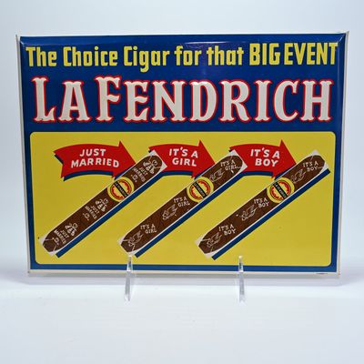 Sale Photo Thumbnail #42: La Fendrich Cigar Embossed TOC Sign Advertisement