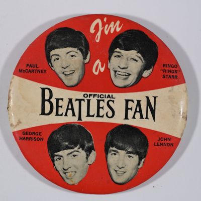 Sale Photo Thumbnail #209: Beatles - 1964 - I'm a Official Beatles Fan - 4" Celluloid Pin