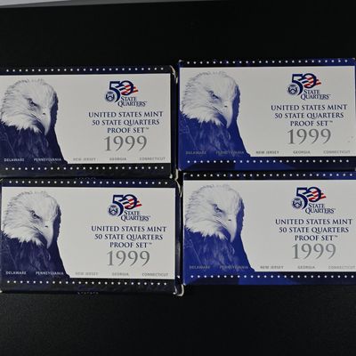 Sale Photo Thumbnail #4: 4 sets - US Mint 50 State Quarters Proof Set 1999 - DE PA NJ GA CT
