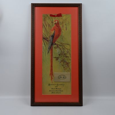 Sale Photo Thumbnail #28: Farmers State Bank 1931 Christmas Parrot Calendar