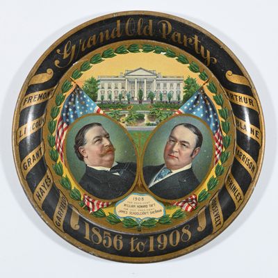 Sale Photo Thumbnail #349: Grand Old Party Taft & Sherman Tip Tray 1856 - 1908