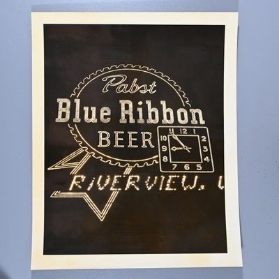 Sale Photo Thumbnail #111: Pabst Blue Ribbon at Riverview Park, Chicago Neon Sign Photo