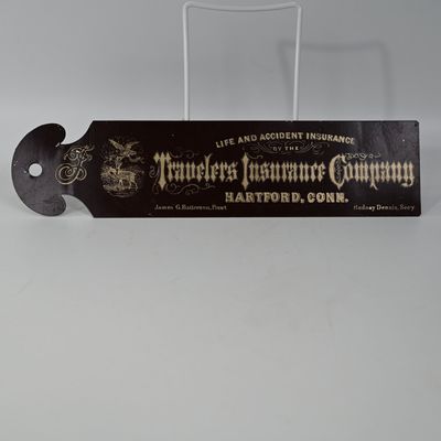 Sale Photo Thumbnail #57: Travelers Insurance Company Ledger Marker Early
