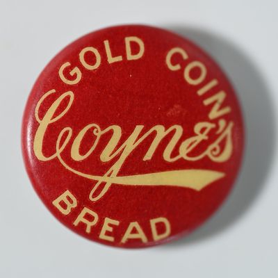Sale Photo Thumbnail #228: Coynes Gold Coin Bread Celluloid Pinback