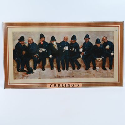 Sale Photo Thumbnail #78: Carling's Beer Nine Pints of the Law Tin TOC Sign