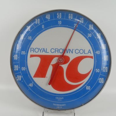 Sale Photo Thumbnail #133: Royal Crown Cola RC Thermometer - Round - Working