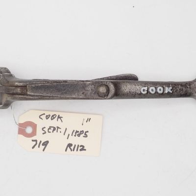 Sale Photo Thumbnail #718: 8.75''L "Cook Pat'd Sept 1 85", 1" box end