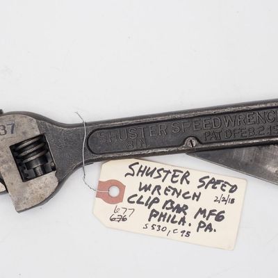 Sale Photo Thumbnail #677: 8''L "Schuster Speed Wrench Pat'd Feb.2.1915"