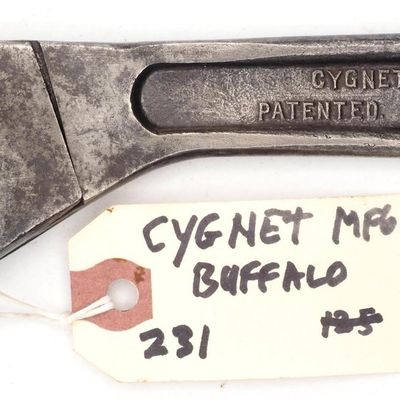Sale Photo Thumbnail #231: 8''L "Cygnet Mfg Co. Inc. Patented Buffalo NY"
