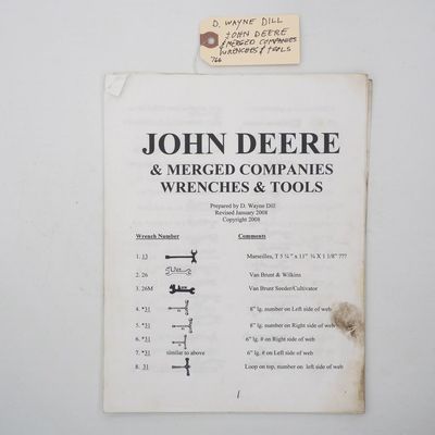 Sale Photo Thumbnail #765: John Deere & Merged Companies Wrenches