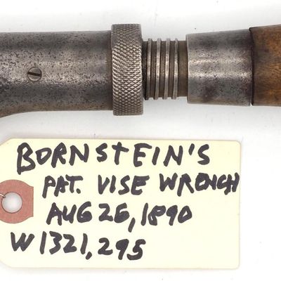 Sale Photo Thumbnail #295: 8''L "Bornstein's Pat. Vise Wrench"