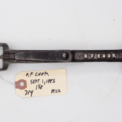Sale Photo Thumbnail #713: 8.75''L "RF Cook" 1-1/8" box end buggy wrench