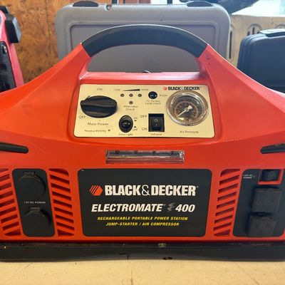 Sale Photo Thumbnail #32: Black & Decker Electromate 400 rechargeable portable power station featuring a jump-starter and air compressor.