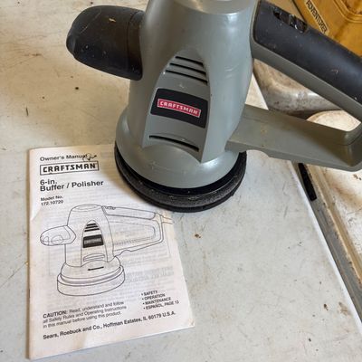 Sale Photo Thumbnail #35: Craftsman 6-inch buffer and polisher, model number 172.10720, shown with its original owner's manual.