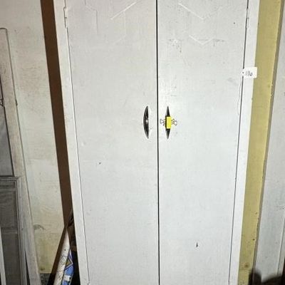 Sale Photo Thumbnail #114: White Metal Storage Cabinet 65 In
