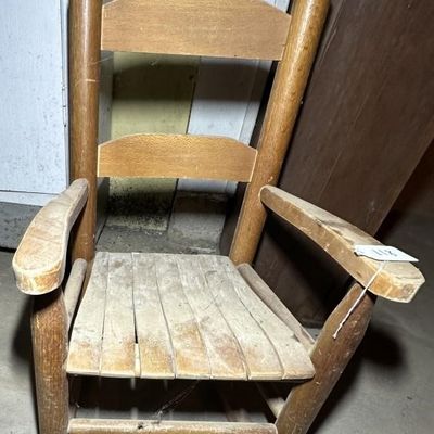 Sale Photo Thumbnail #116: Vintage Child Sized Wooden Rocking Chair
