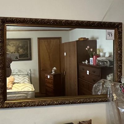 Sale Photo Thumbnail #45: Large Vintage Ornate Gold Framed Mirror