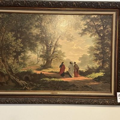 Sale Photo Thumbnail #55: Large Framed Road to Emmaus Art Lithograph