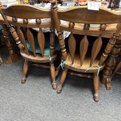 Sale Photo Thumbnail #34: Tell City Oak Dining Set w/ 6 Chairs & 2 Leaves