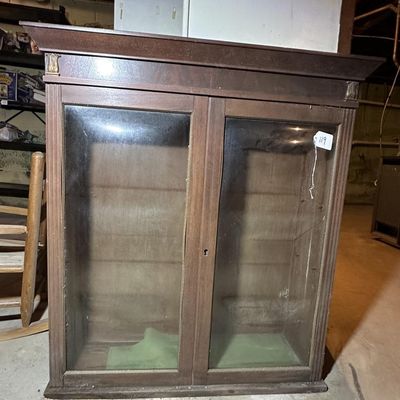 Sale Photo Thumbnail #117: Antique Wood Bubble Glass Display Case