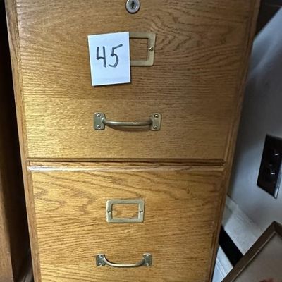 Sale Photo Thumbnail #42: Wooden 2 Drawer Filing Cabinet
