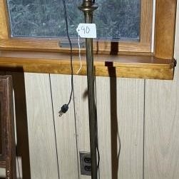 Sale Photo Thumbnail #87: Vtg 12 Panel Green Slag Glass Floor Lamp