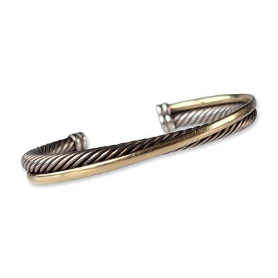 Sale Photo Thumbnail #160: David Yurman Crossover Sterling Silver and 18K Bonded Yellow Gold Cuff Bracelet