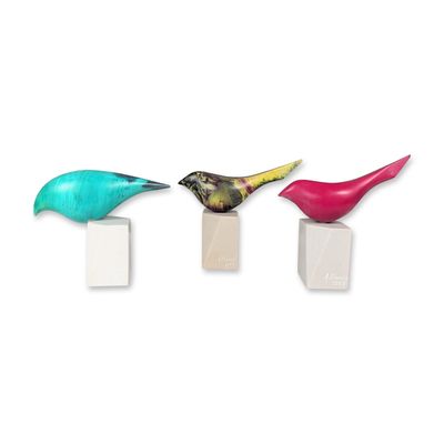 3pc A. Blanco Resin Avian Figurines
