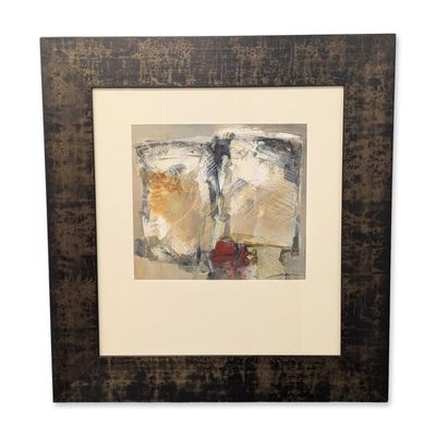 Sale Photo Thumbnail #598: Signed Mixed Media Abstract Composition on Paper