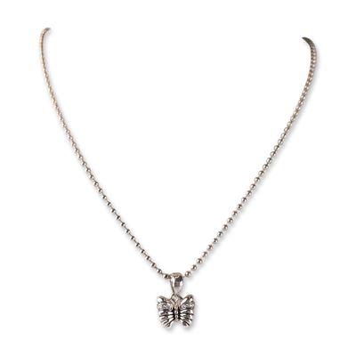 Sale Photo Thumbnail #156: Lagos Sterling Silver Butterfly Diamond Pendant Necklace