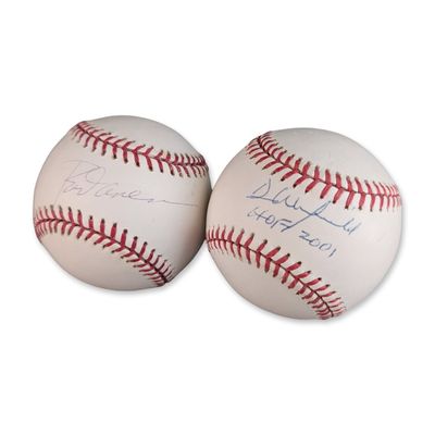 Sale Photo Thumbnail #461: 2pc Dave Winfield and Rod Carew Signed Major League Baseball Hall of Fame Baseballs w/ COAs