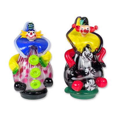 Sale Photo Thumbnail #270: 2pc Murano Style Blown Glass Clown Figurines