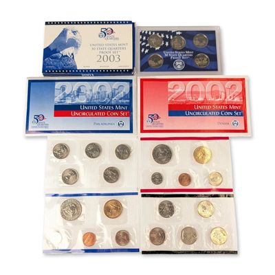 Sale Photo Thumbnail #253: 3pc 2002 US Mint Uncirculated and 2003 US 50 State Proof Coin Sets